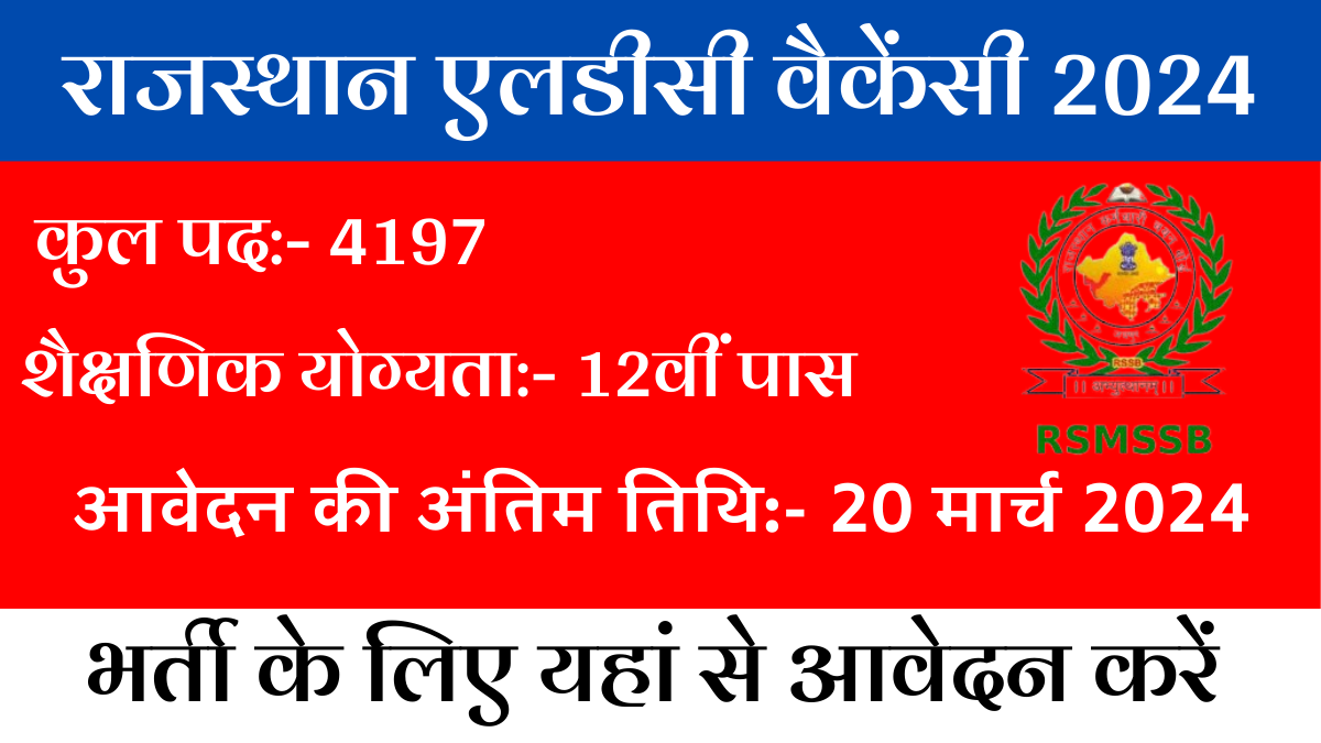 Rajasthan LDC Notification 2024