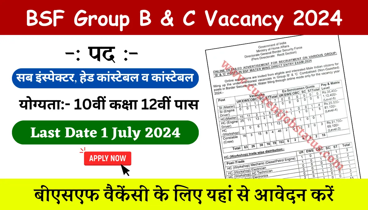 BSF Group B & C Bharti 2024