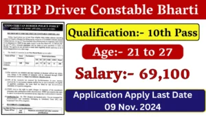 ITBP Driver Constable Bharti 2024